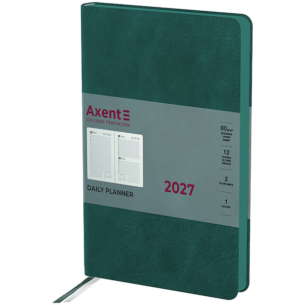 Ежедневник 2027 Axent Partner Soft Cloud 8837-27-3-A, 145*210, изумрудный