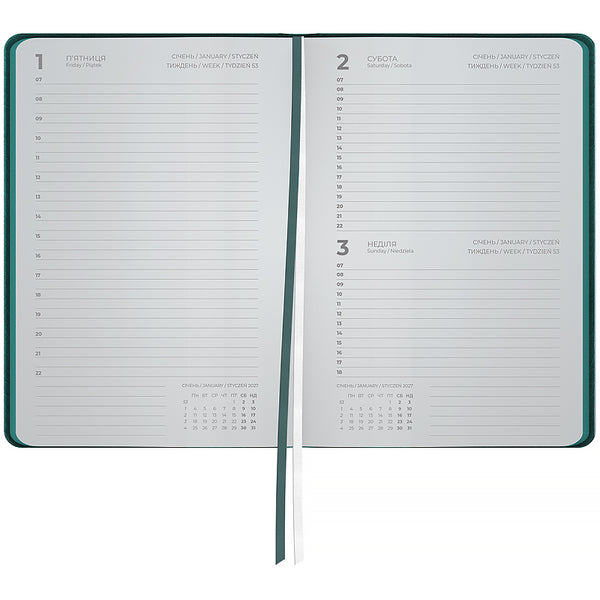 Ежедневник 2027 Axent Partner Soft Cloud 8837-27-3-A, 145*210, изумрудный