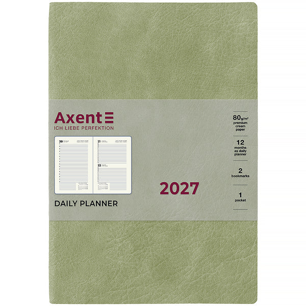 Ежедневник 2027 Axent Partner Soft Cloud 8837-27-4-A, 145*210, салатовый