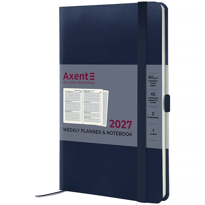 Еженедельник 2027 Axent Partner Strong 8505-27-02-A, 125*195, синий