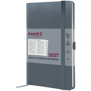 Еженедельник 2027 Axent Partner Strong 8505-27-62-A, 125*195, серый