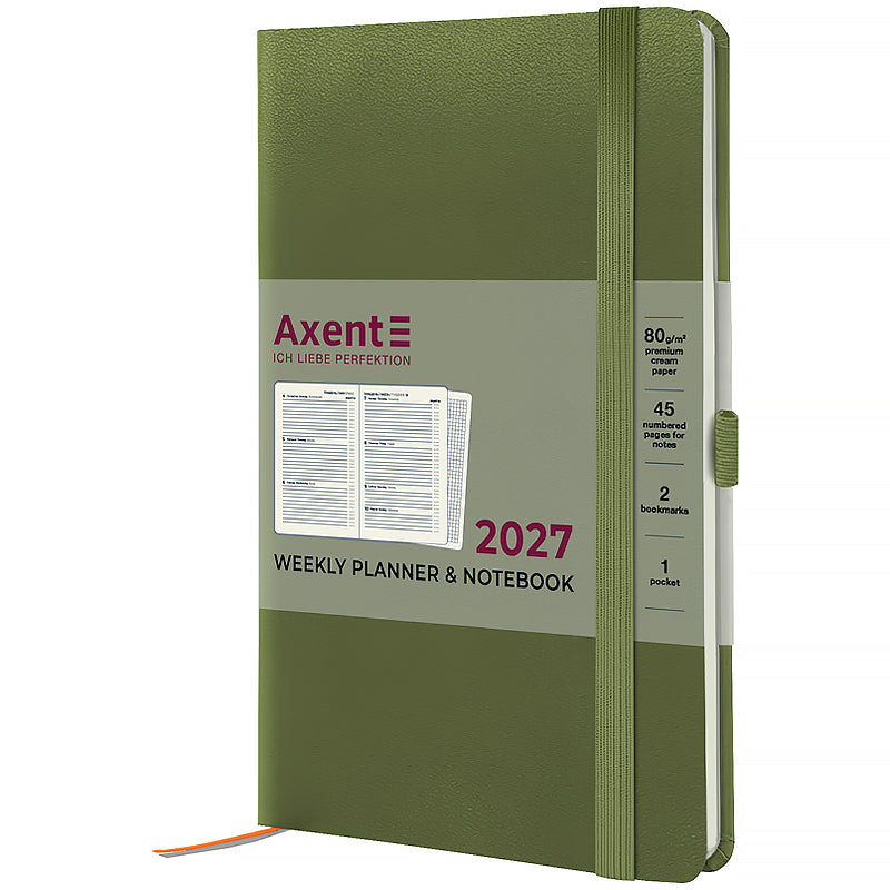Еженедельник 2027 Axent Partner Strong 8505-27-65-A, 125*195, серый