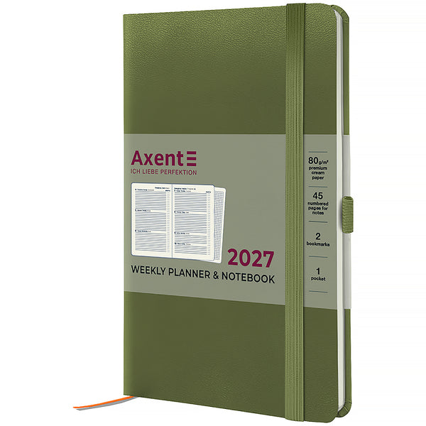 Еженедельник 2027 Axent Partner Strong 8505-27-65-A, 125*195, серый
