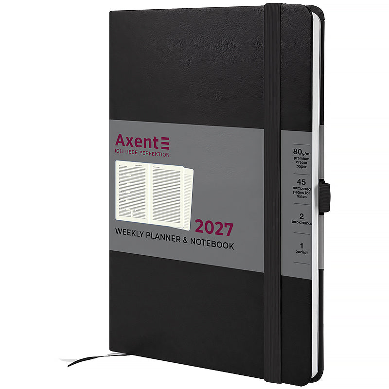 Еженедельник 2027 Axent Prime Strong 8507-27-01-A, 145*210, черный