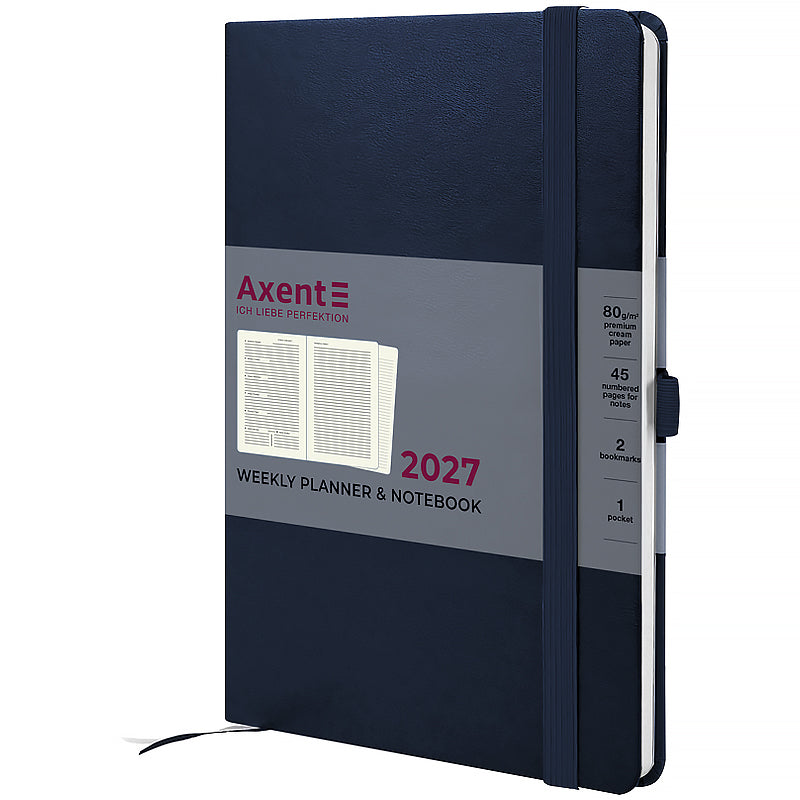 Еженедельник 2027 Axent Prime Strong 8507-27-02-A, 145*210, синий