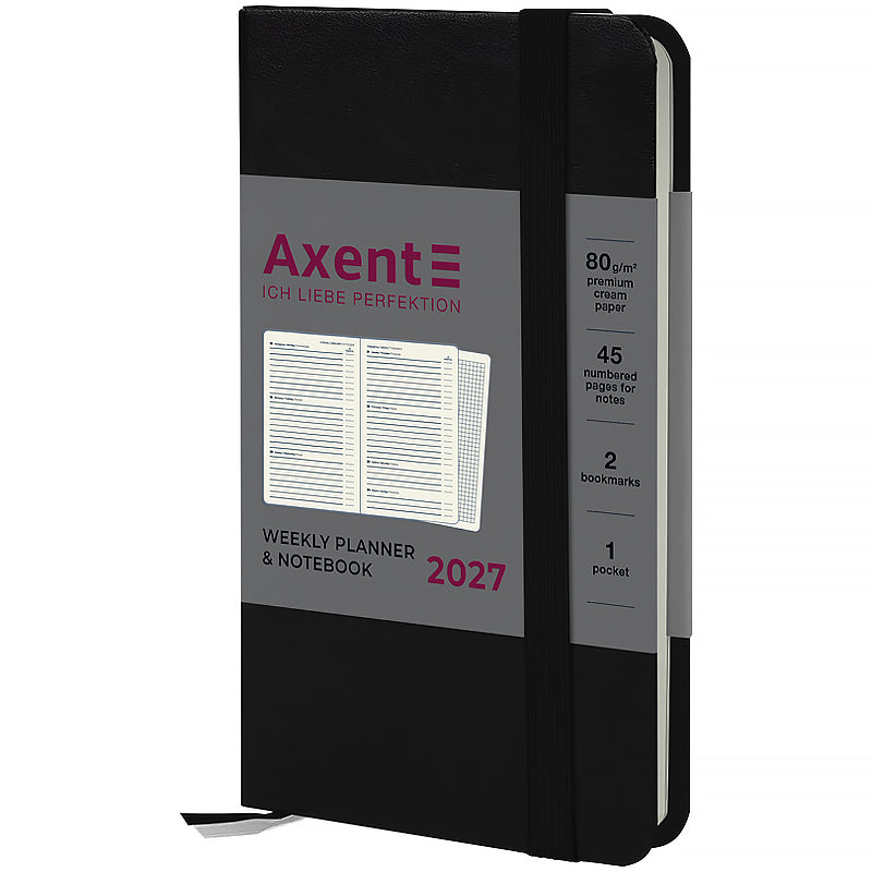 Еженедельник 2027 Axent Pocket Strong 8508-27-01-A, 90*150, черный