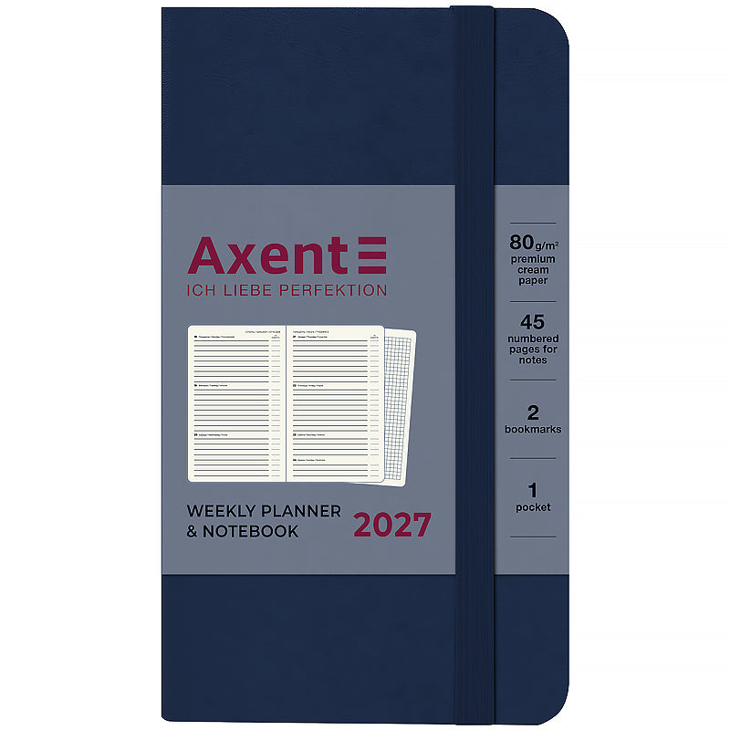 Еженедельник 2027 Axent Pocket Strong 8508-27-02-A, 90*150, синий