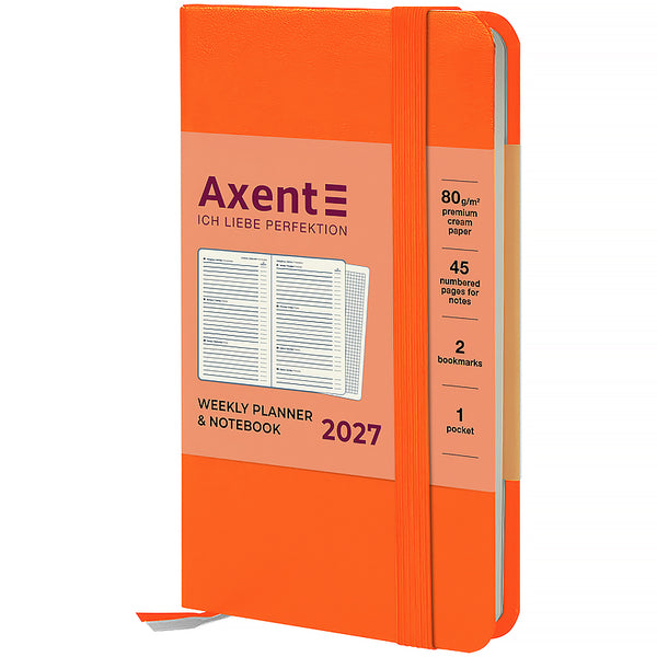 Еженедельник 2027 Axent Pocket Strong 8508-27-64-A, 90*150, оранжевый