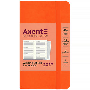 Еженедельник 2027 Axent Pocket Strong 8508-27-64-A, 90*150, оранжевый