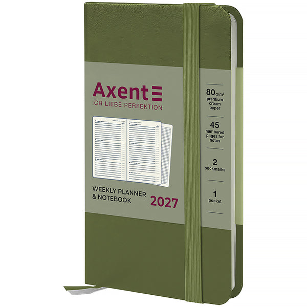Еженедельник 2027 Axent Pocket Strong 8508-27-65-A, 90*150, серый