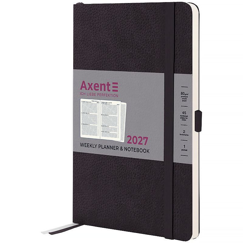 Еженедельник 2027 Axent Partner Soft Skin 8509-27-01-A, 125*195, чёрный