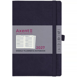 Еженедельник 2027 Axent Partner Soft Skin 8509-27-02-A, 125*195, синий
