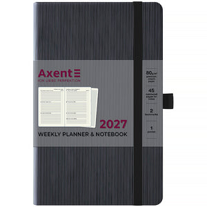 Еженедельник 2027 Axent Partner Lines 8515-27-01-A, 125*195, чёрный