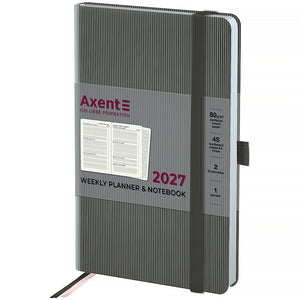 Еженедельник 2027 Axent Partner Lines 8515-26-03-A, 125*195, серый