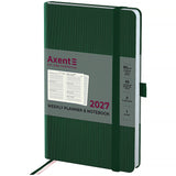 Еженедельник 2027 Axent Partner Lines 8515-27-23-A, 125*195, тёмно-зелёный