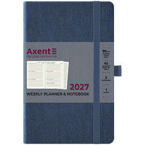 Еженедельник 2027 Axent Partner Lines 8515-27-48-A, 125*195, голубой