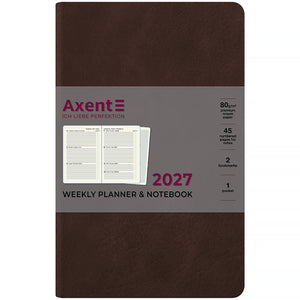 Еженедельник 2027 Axent Partner Soft Cloud 8537-27-1-A, 125*195, коричневый