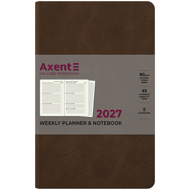 Щотижневик 2027 Axent Partner Soft Cloud 8537-27-1-A, 125*195, коричневий