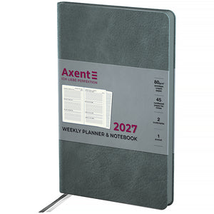 Еженедельник 2027 Axent Partner Soft Cloud 8537-27-2-A, 125*195, серый