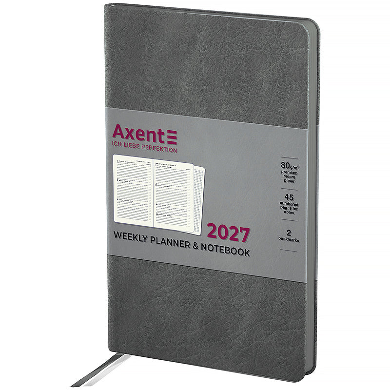 Щотижневик 2027 Axent Partner Soft Cloud 8537-27-2-A, 125*195, сірий