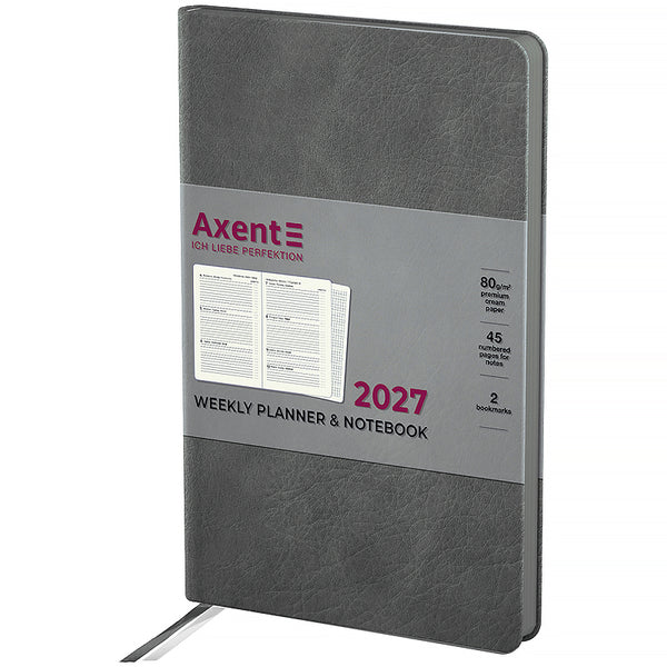 Щотижневик 2027 Axent Partner Soft Cloud 8537-27-2-A, 125*195, сірий