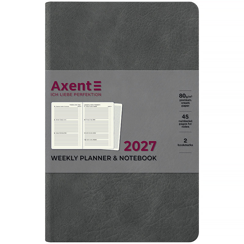 Щотижневик 2027 Axent Partner Soft Cloud 8537-27-2-A, 125*195, сірий