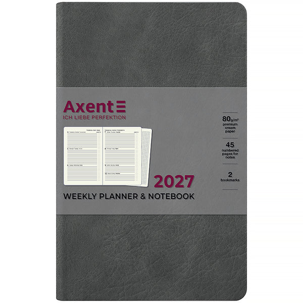 Щотижневик 2027 Axent Partner Soft Cloud 8537-27-2-A, 125*195, сірий