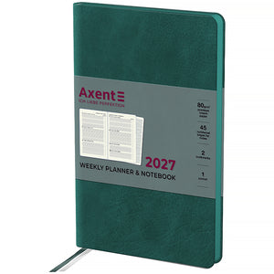 Еженедельник 2027 Axent Partner Soft Cloud 8537-27-3-A, 125*195, изумрудный