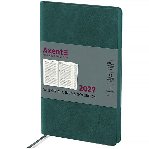Щотижневик 2027 Axent Partner Soft Cloud 8537-27-3-A, 125*195, смарагдовий