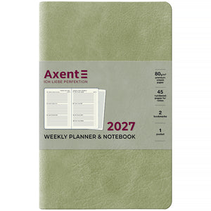 Еженедельник 2027 Axent Partner Soft Cloud 8537-27-4-A, 125*195, салатовий