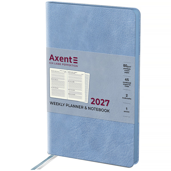 Еженедельник 2027 Axent Partner Soft Cloud 8537-27-5-A, 125*195, голубой