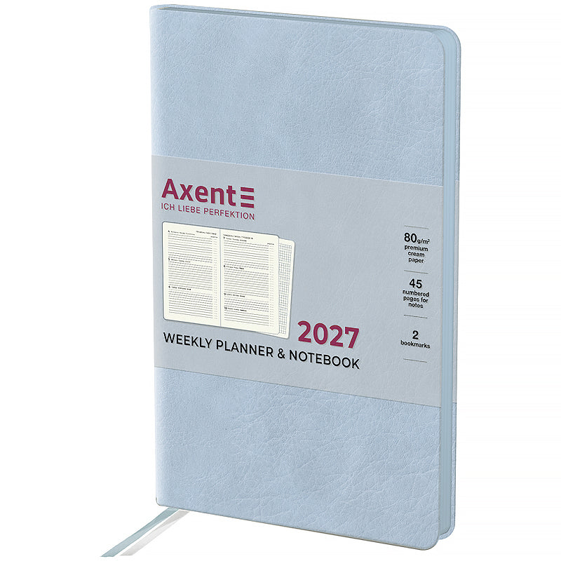 Щотижневик 2027 Axent Partner Soft Cloudt 8537-27-5-A, 125*195, блакитний
