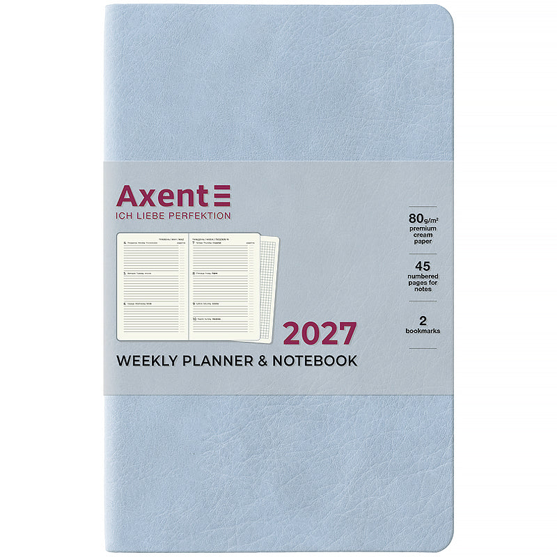 Щотижневик 2027 Axent Partner Soft Cloudt 8537-27-5-A, 125*195, блакитний