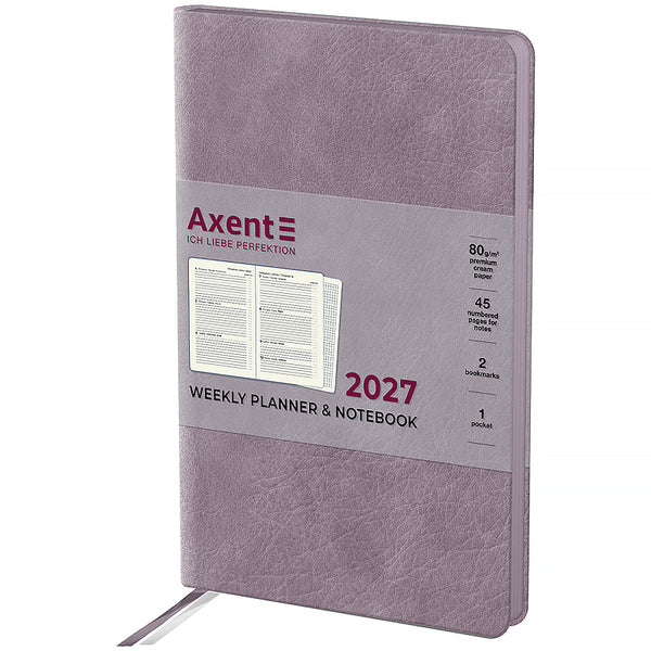Еженедельник 2027 Axent Partner Soft Cloud 8537-27-6-A, 125*195, сиреневый