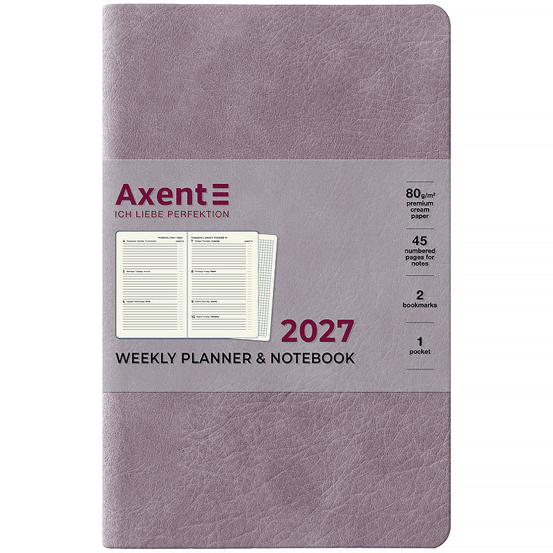 Еженедельник 2027 Axent Partner Soft Cloud 8537-27-6-A, 125*195, сиреневый