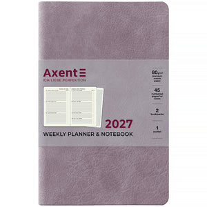 Еженедельник 2027 Axent Partner Soft Cloud 8537-27-6-A, 125*195, сиреневый