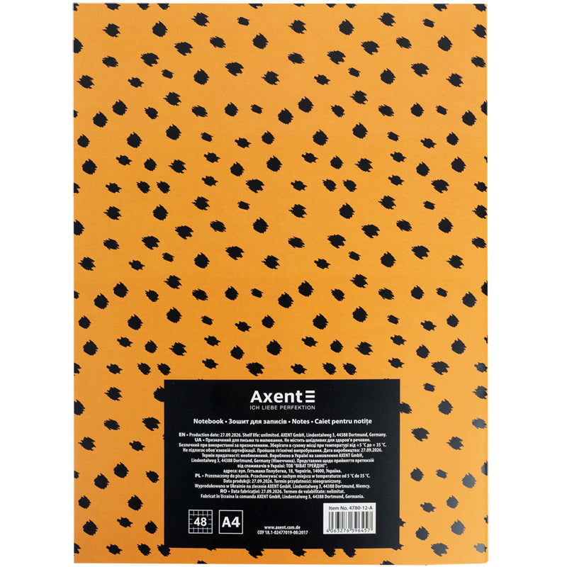 Зошит для записів Axent  4780-12-A, А4, 48 аркушів, клітинка, Wild Vibes 4