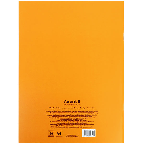 Зошит для записів Axent 4782-10-A, А4, 96 аркушів, клітинка, Create
