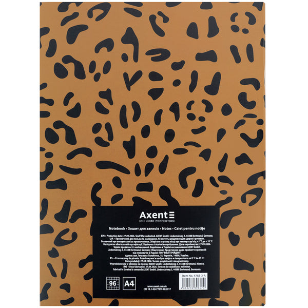 Зошит для записів Axent 4783-3-A, А4, 96 аркушів, клітинка, Canvas 1