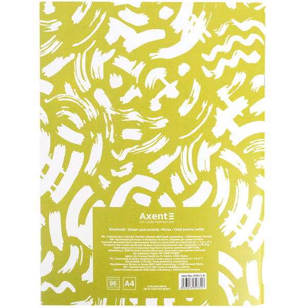 Зошит для записів Axent 4783-5-A, А4, 96 аркушів, клітинка, Canvas 3