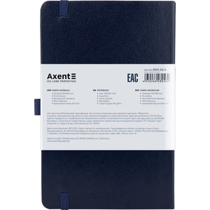 Книга записная Axent Partner 8201-02-A, A5-, 125x195 мм, 96 листов, клетка, твердая обложка, синяя
