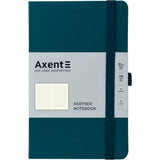 Книга записная Axent Partner 8201-31-A, A5-, 125x195 мм, 96 листов, клетка, твердая обложка, малахитовая